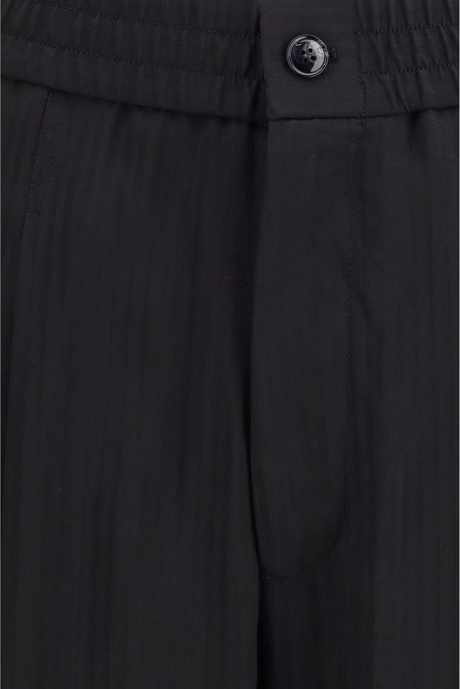 Giorgio Armani Black Viscose Casual Pants