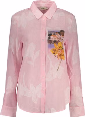Pink Cotton Women Shirt