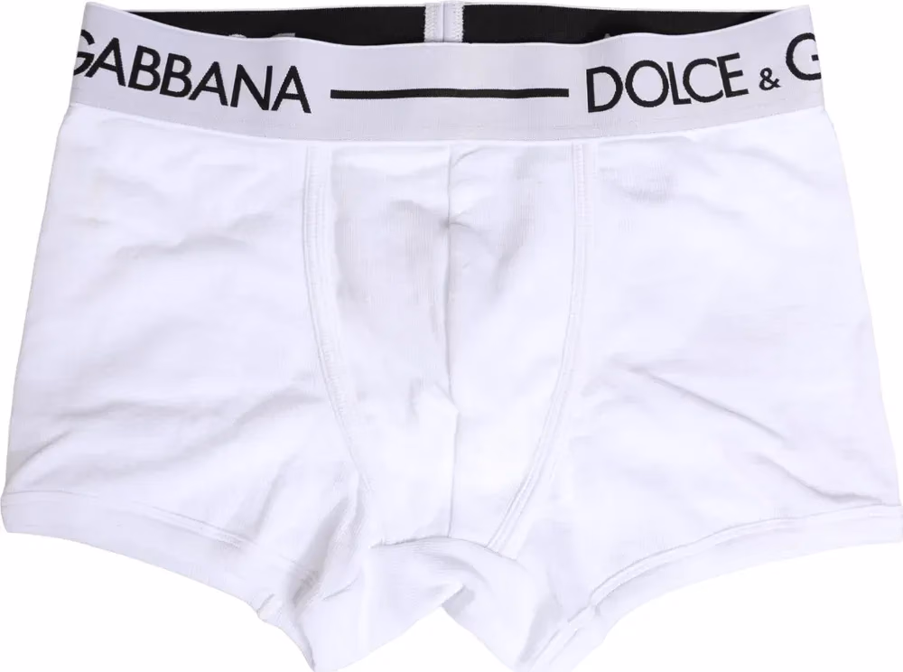 Dolce & Gabbana White Logo Waistband Regular Boxer Underwear