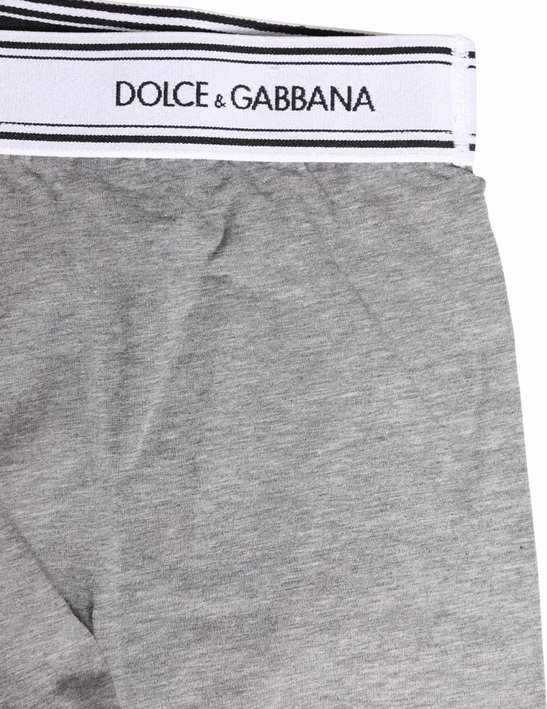 Dolce & Gabbana Gray Logo Waistband Cotton Men Boxer Underwear