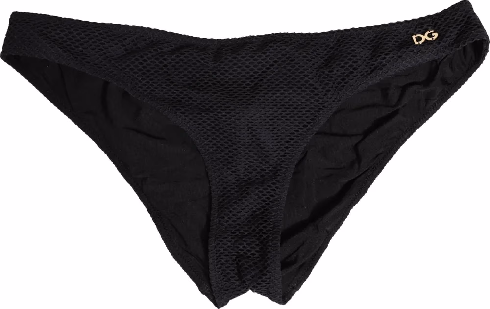 Dolce & Gabbana Black Nylon DG Logo Plaque Regular Brief Underwear