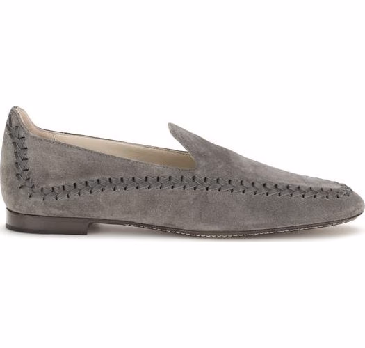 Giorgio Armani Gray Calf Leather Bos Taurus Slip-On Loafers