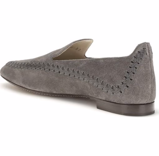 Giorgio Armani Gray Calf Leather Bos Taurus Slip-On Loafers