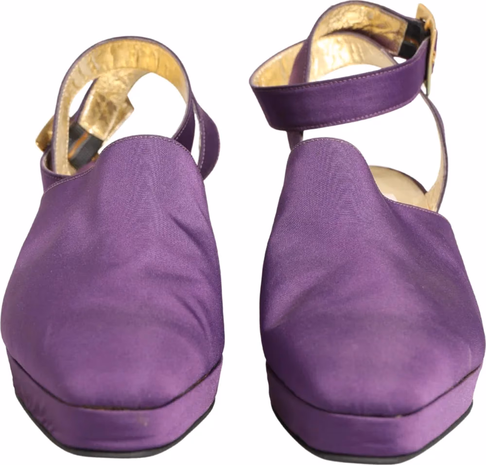 Dolce & Gabbana Purple Suede Sandals Shoes