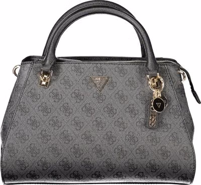 Black Polyurethane Women Handbag