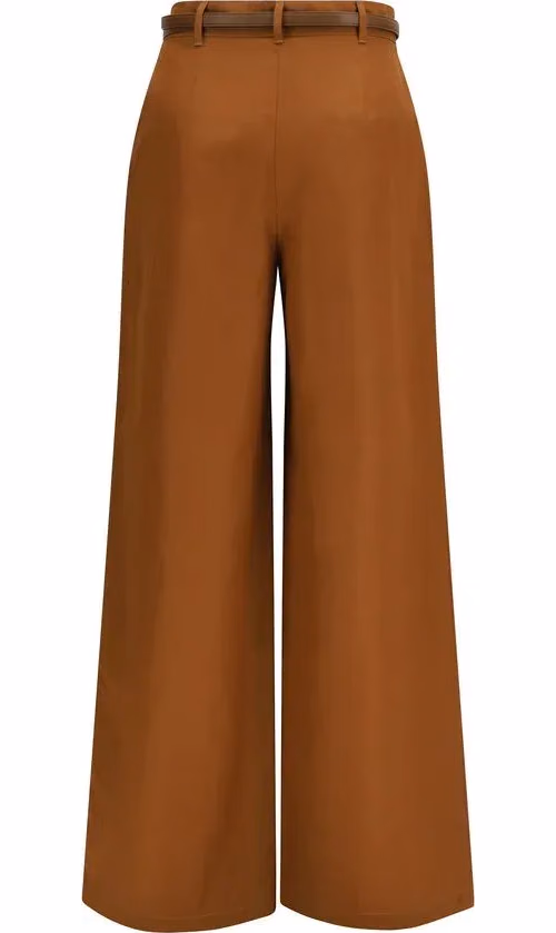 Max Mara Brown Cotton Casual Pants
