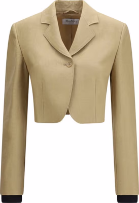 Beige Linen Denim Jacket