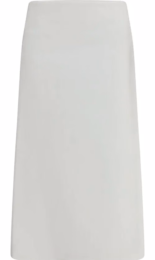 RIER White Cotton Midi Skirt