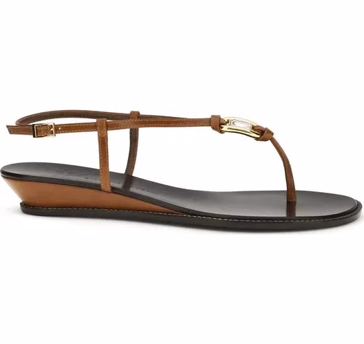 Giuseppe Zanotti Brown Calf Leather Bos Taurus Wedge Sandals