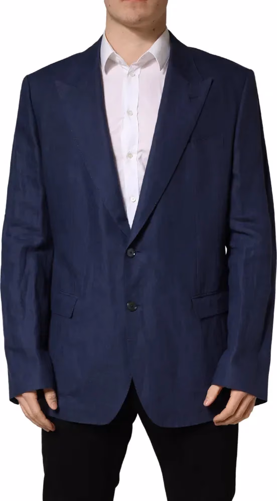 Dolce & Gabbana Blue Single Breasted 2 Button Suit Jacket