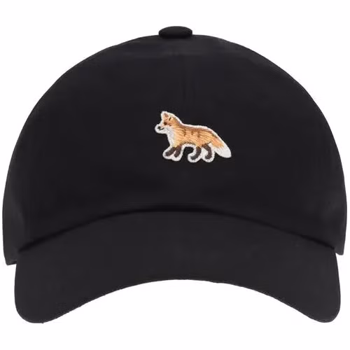 Maison Kitsuné Black Cotton Cap (Baseball Hat)
