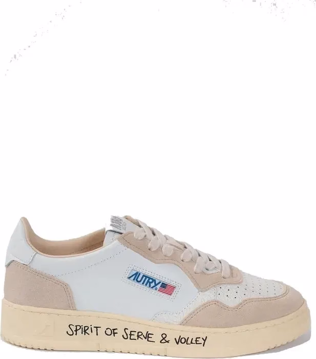 Autry White Goatskin Low Top Sneakers
