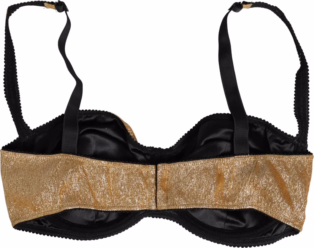 Dolce & Gabbana Gold Semi-Pad Underwire Balconette Bra Underwear
