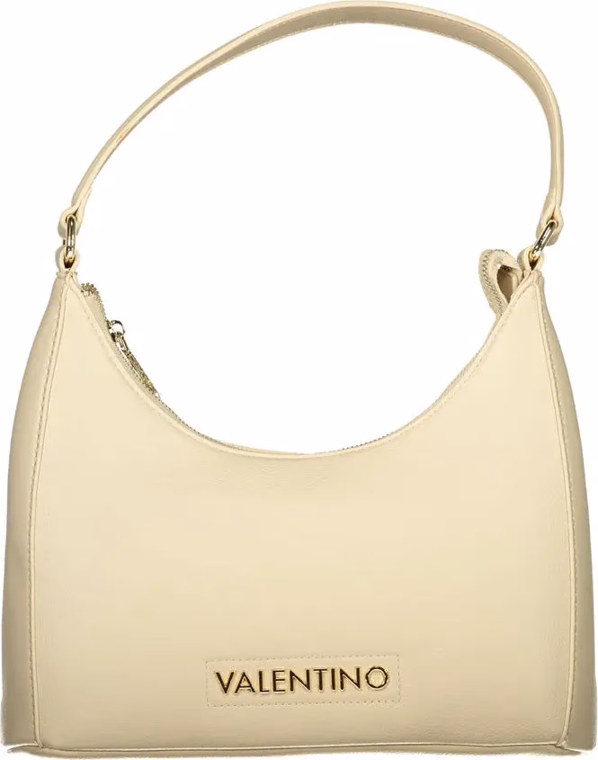 Mario Valentino Beige Polyurethane Women's Bag with Adjustable Shoulder Strap