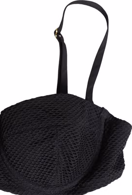 Black Nylon Padded Balconnet Brassiere Underwear