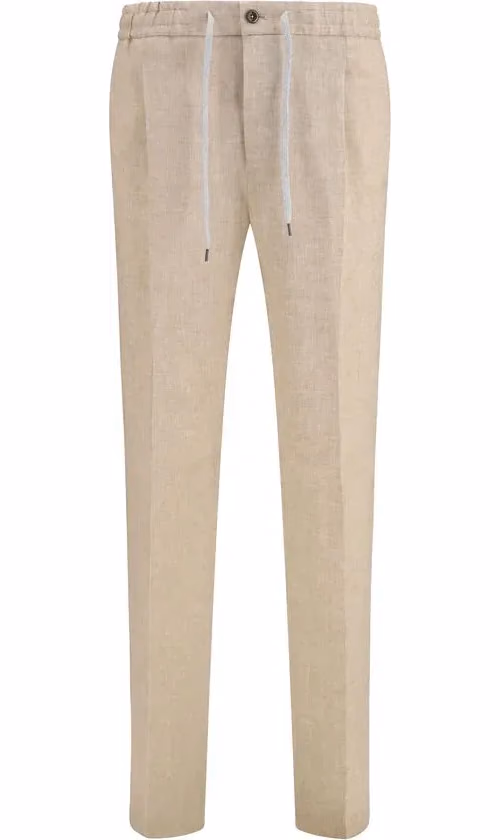 PT Torino Beige Linen Casual Pants