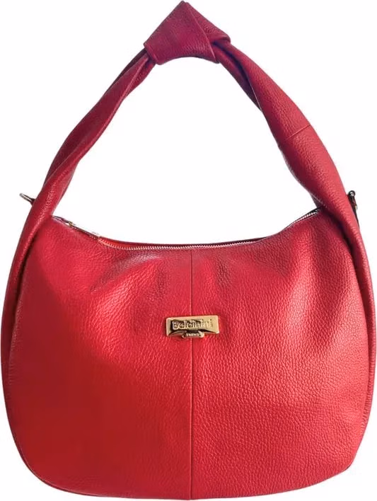 Baldinini Trend Red Leather Women Shoulder Bag