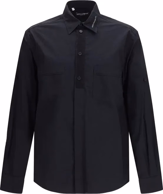 Dolce & Gabbana Black Cotton Dress Shirt