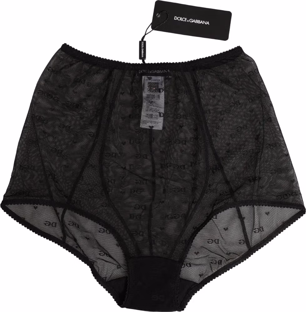 Dolce & Gabbana Black Nylon Stretch Slip Girdle Panty Underwear