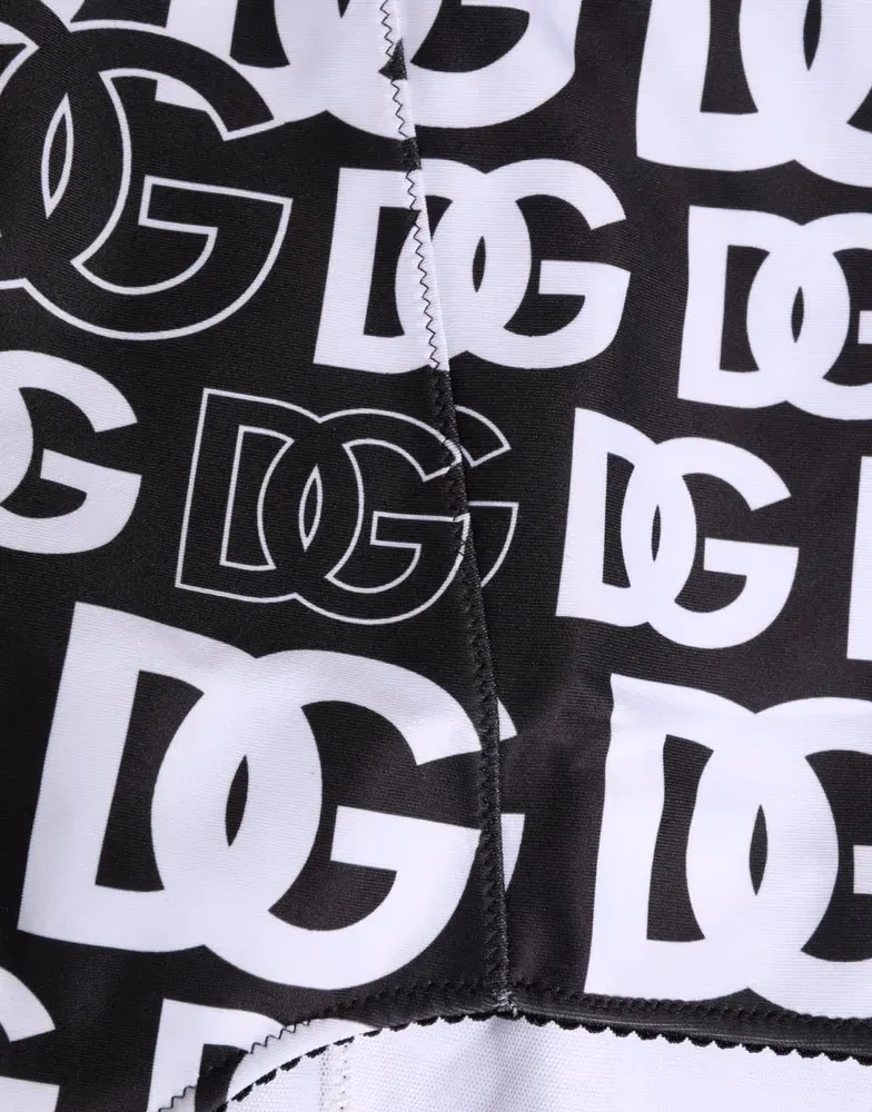 Dolce & Gabbana Black White DG Logo Waistband Girdle Underwear