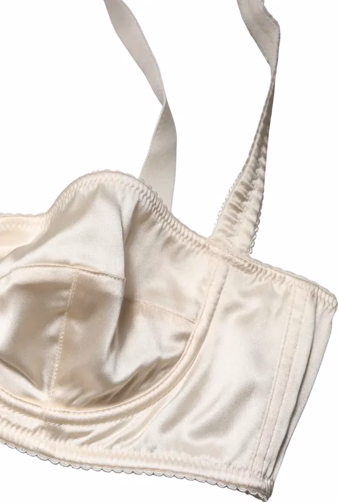 Dolce & Gabbana Off White Semi-Pad Underwire Balconette Bra Underwear