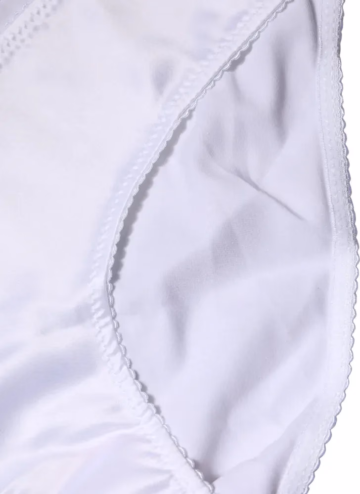 Dolce & Gabbana White Silk Stretch Mid Waist Brief Panty Underwear
