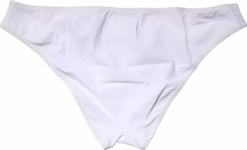 Dolce & Gabbana White Nylon Stretch Mid Waist Brief Panty Underwear