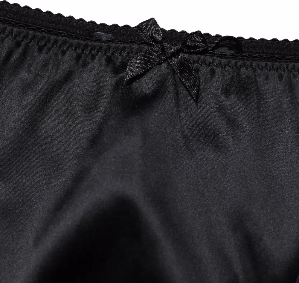 Dolce & Gabbana Black Silk Stretch Mid Waist Brief Panty Underwear