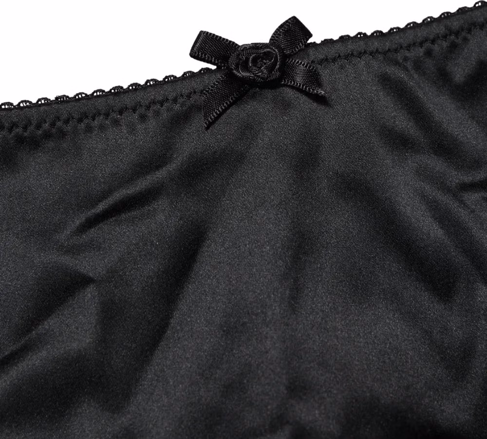 Dolce & Gabbana Black Silk Stretch Mid Waist Brief Panty Underwear