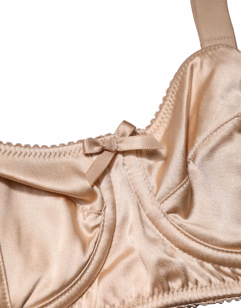 Dolce & Gabbana Beige Semi-Pad Underwire Balconette Bra Underwear