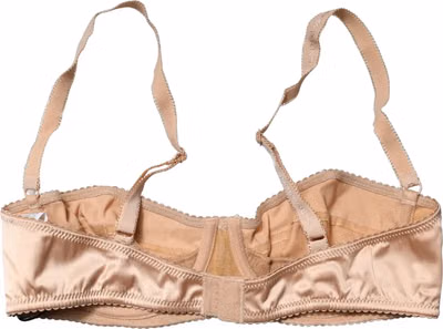Beige Semi-Pad Underwire Balconette Bra Underwear