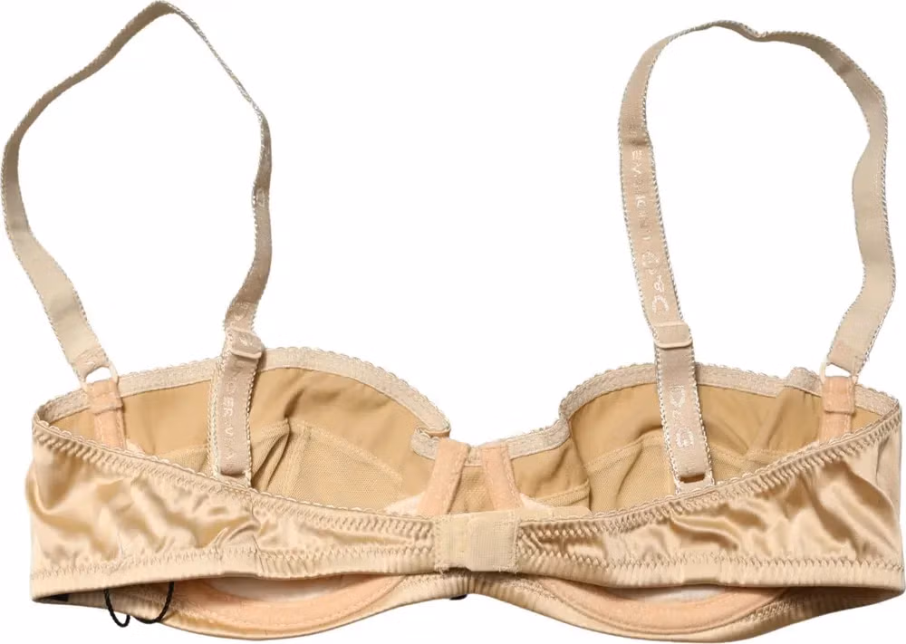Dolce & Gabbana Beige Semi-Pad Underwire Balconette Bra Underwear