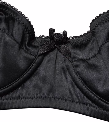 Black Semi-Pad Underwire Balconette Bra Underwear