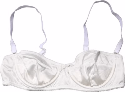 White Semi-Pad Underwire Balconette Bra Underwear