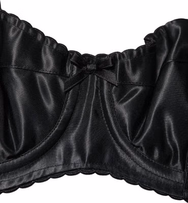 Black Semi-Pad Underwire Balconette Bra Underwear