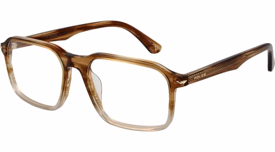 Police Brown Cellulose Acetate Glasses (Frames)