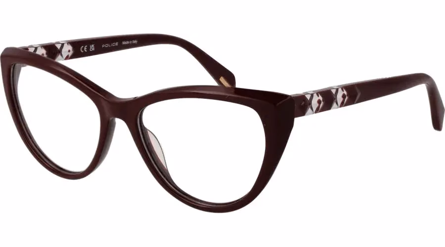Police Burgundy Plastic Glasses (Frames)