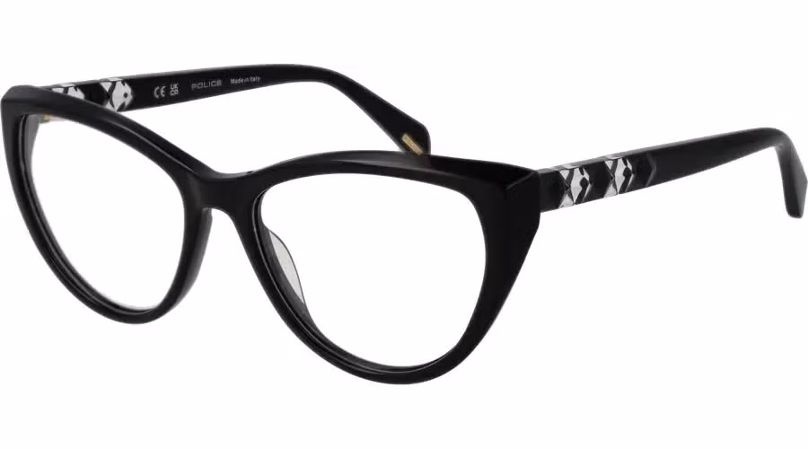 Police Black Plastic Glasses (Frames)