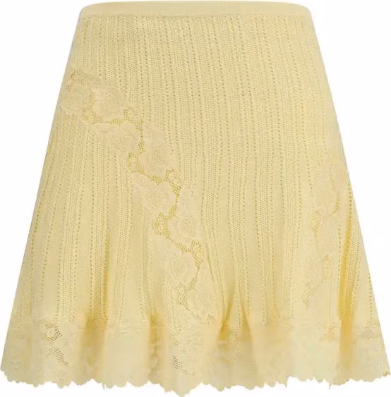 Self-Portrait Bicolor Viscose Mini Skirt