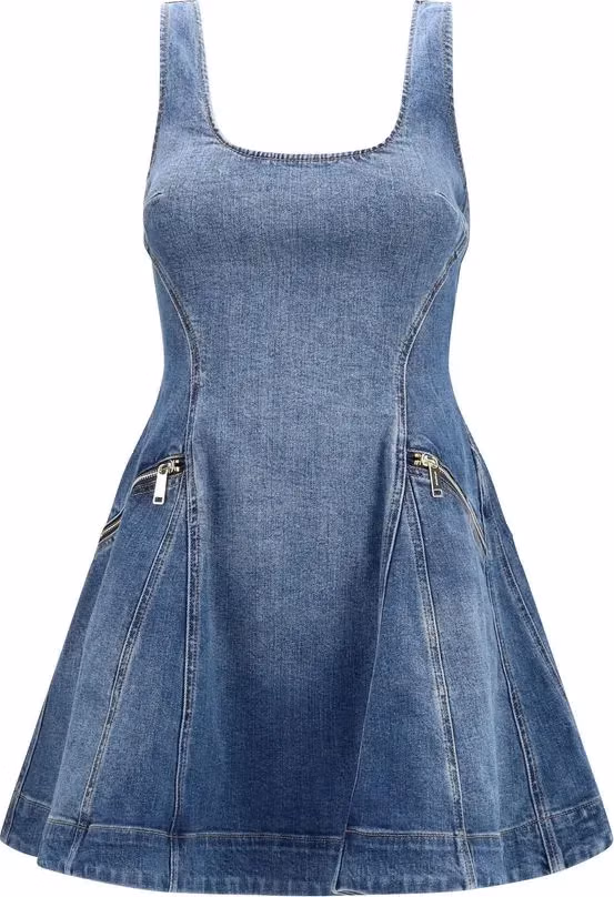 Self-Portrait Blue Cotton Casual Dress