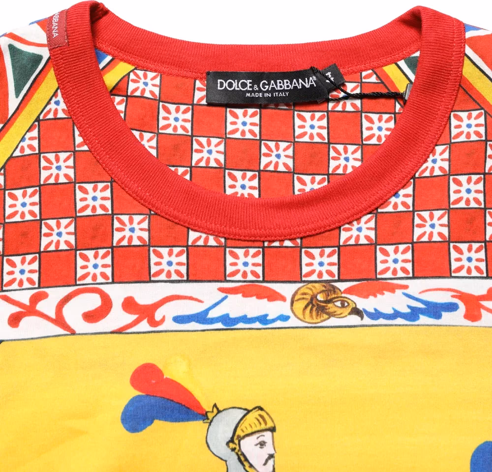 Dolce & Gabbana Multicolor Carretto Print Crew Neck T-shirt