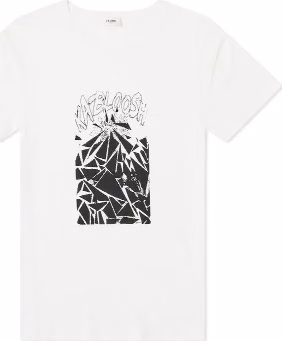 Celine White Cotton T-Shirt