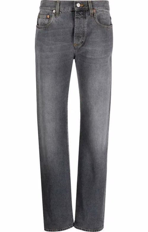 Gucci Gray Cotton Relaxed Fit Jeans