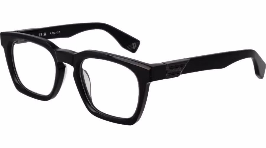 Police Black Cellulose Acetate Glasses (Frames)