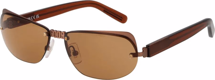 GCDS Brown Metal Sunglasses