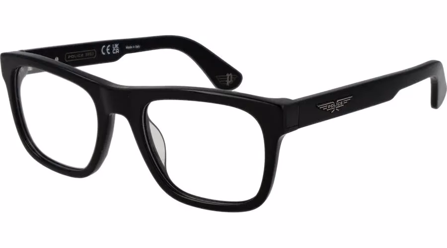 Police Black Cellulose Acetate Glasses (Frames)