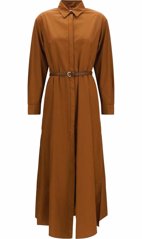 Max Mara Brown Cotton Casual Dress