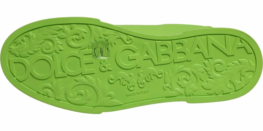 Dolce & Gabbana Green Leather Portofino Low Top Sneakers Shoes