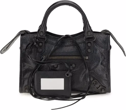 Balenciaga Black Lamb Ovis Aries Aries Shoulder Bag
