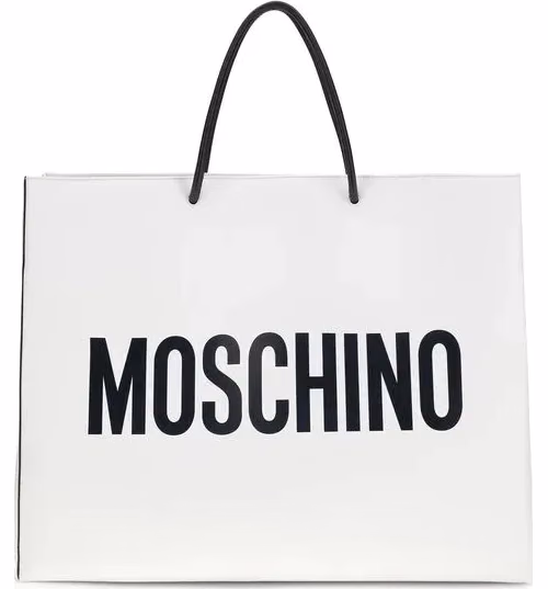 Moschino White Calf Leather Bos Taurus Shoulder Bag